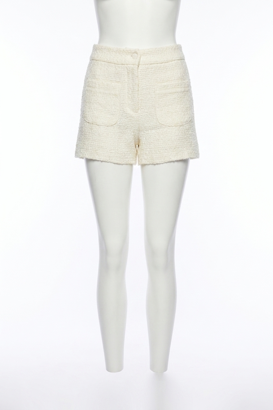 NEW BISHOP + YOUNG jordan tweed shorts in ivory